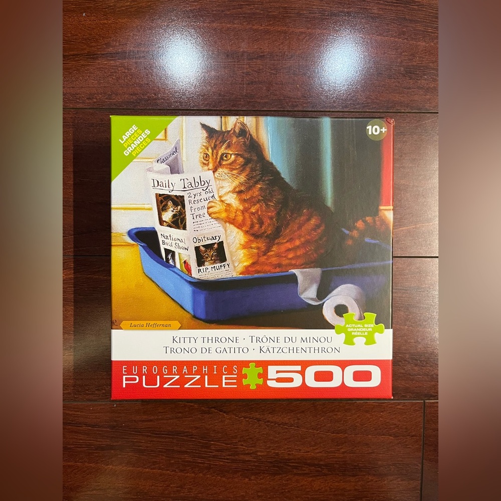 PRE-OWNED 500 Piece - Kitty Throne By Eurographics Puzzle Large Pieces Cat Used